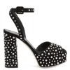 Giuseppe Zanotti New Betty Sparkle 120mm Platform Sandals In Black