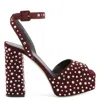 Giuseppe Zanotti 120mm Crystal-embellished Leather Sandals In Blue