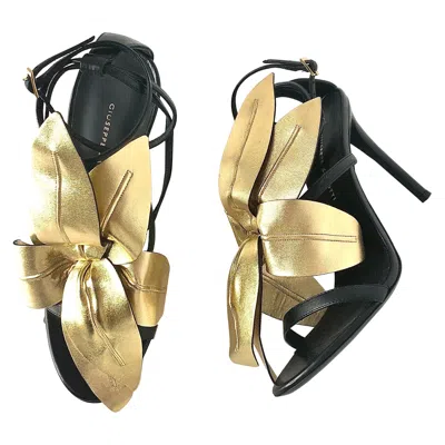 Pre-owned Giuseppe Zanotti New  Lilium Flower Appliqué Strappy High Heel Sandals 38.5