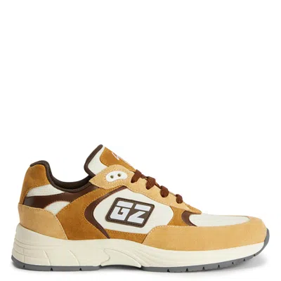 Giuseppe Zanotti Panelled Lace-up Sneakers In Beige