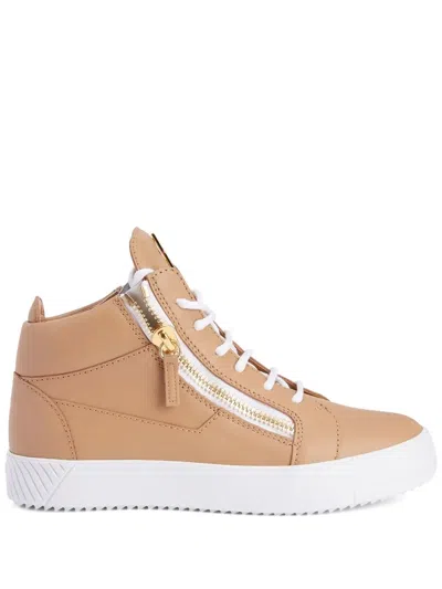 Giuseppe Zanotti Nicki Mid-top Leather Trainers In Neutrals