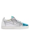 Giuseppe Zanotti Nicki Metallic Leather Sneakers In White
