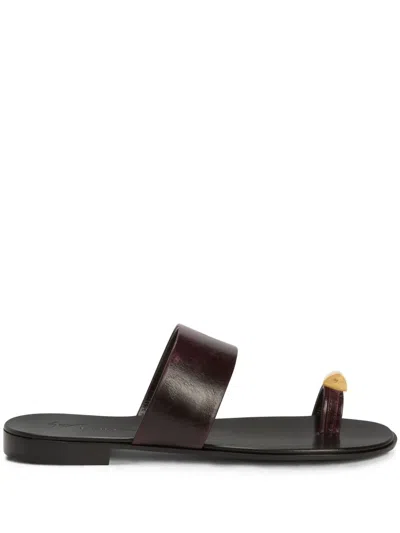 Giuseppe Zanotti Norbert Leather Sandals In Brown
