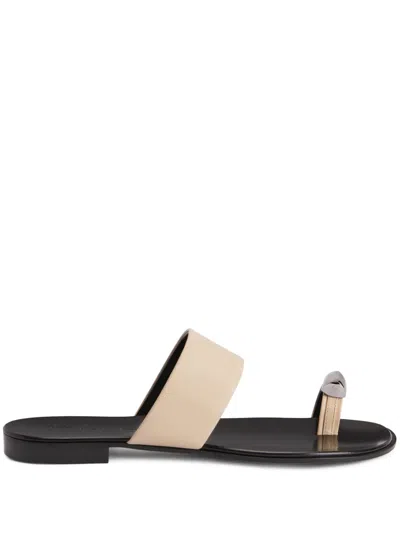 GIUSEPPE ZANOTTI NORBERT LEATHER TOE-LOOP SANDALS