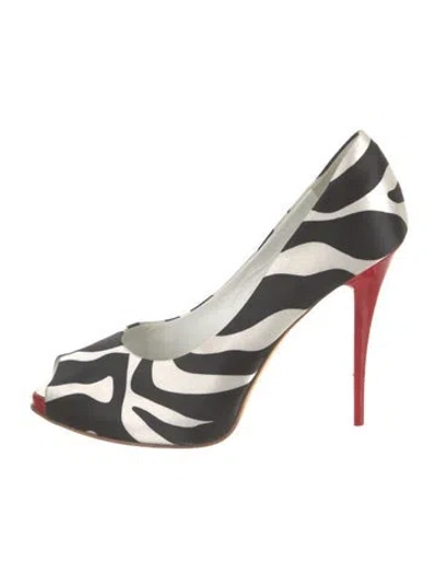 Pre-owned Giuseppe Zanotti Nylon Colorblock Pattern Pumps In White