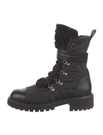 Pre-owned Giuseppe Zanotti Nylon Combat Boots In Black