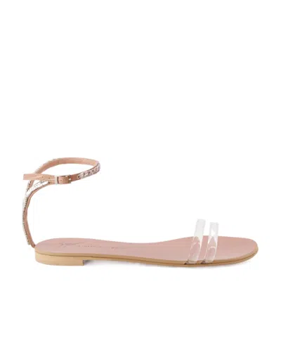 Giuseppe Zanotti Open Toe Flat Sandals In Nude