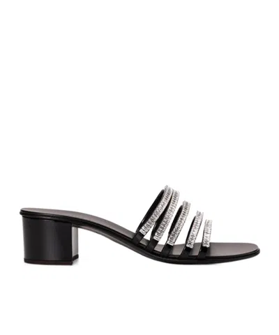 Giuseppe Zanotti Open-toed Thick-heeled Sandals In Black