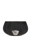 Giuseppe Zanotti Orbits Leather Clutch Bag In Black