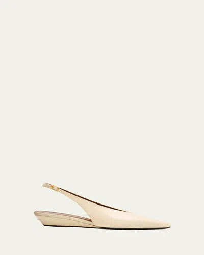 Giuseppe Zanotti Orsola Leather Wedge Sandals In Neutral