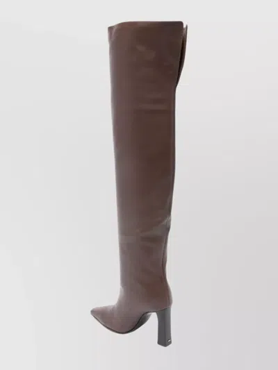 GIUSEPPE ZANOTTI OVER-THE-KNEE LEATHER POINTED TOE BOOTS