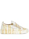 Giuseppe Zanotti Paint-splatter Leather Sneakers In White