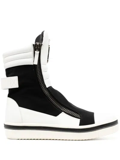 Giuseppe Zanotti Panelled High-top Sneakers In Black