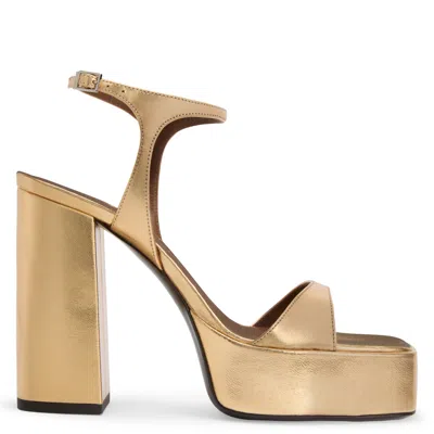 Giuseppe Zanotti Pat Platform 115 Women's Sandals Gold In Neutral