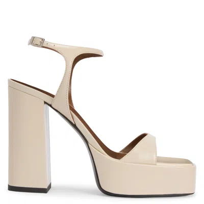 Giuseppe Zanotti Pat Platform 115 Women's Sandals Ivory In Neutral