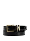 Giuseppe Zanotti Patent-finish Belt In Black