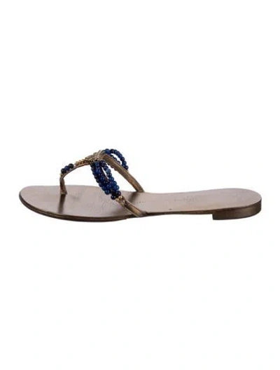 Pre-owned Giuseppe Zanotti Patent Leather Beaded Accents
