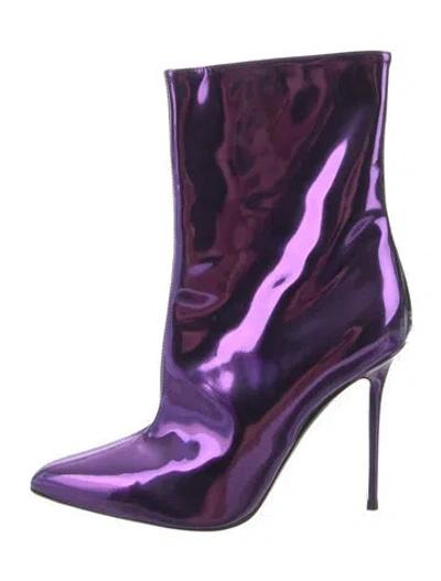 Pre-owned Giuseppe Zanotti Patent Leather Boots In Purple