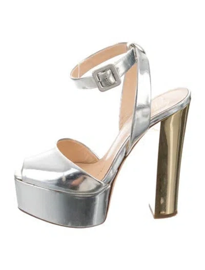 Pre-owned Giuseppe Zanotti Patent Leather Colorblock Pattern Mules