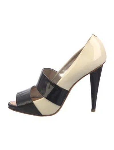 Pre-owned Giuseppe Zanotti Patent Leather Colorblock Pattern Sandals In Burgundy