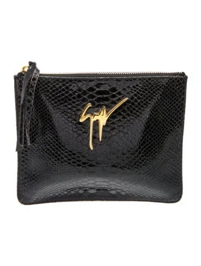 Pre-owned Giuseppe Zanotti Patent Leather Crossbody Bag In Black