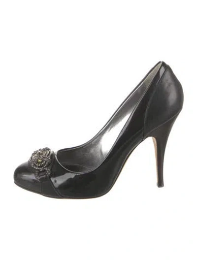Pre-owned Giuseppe Zanotti Patent Leather Crystal Embellishments Pumps In Black