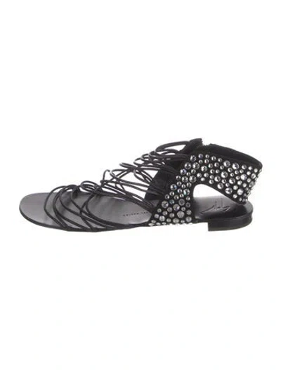 Pre-owned Giuseppe Zanotti Patent Leather Gladiator Sandals In Black