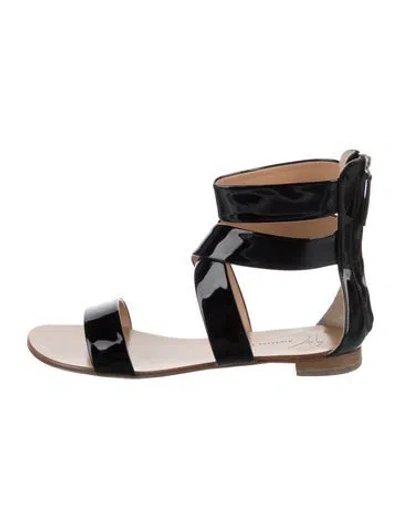 Pre-owned Giuseppe Zanotti Patent Leather Gladiator Sandals In Black
