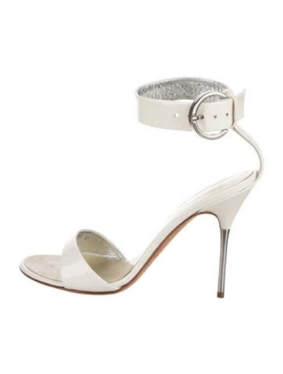 Pre-owned Giuseppe Zanotti Patent Leather Gladiator Sandals In White