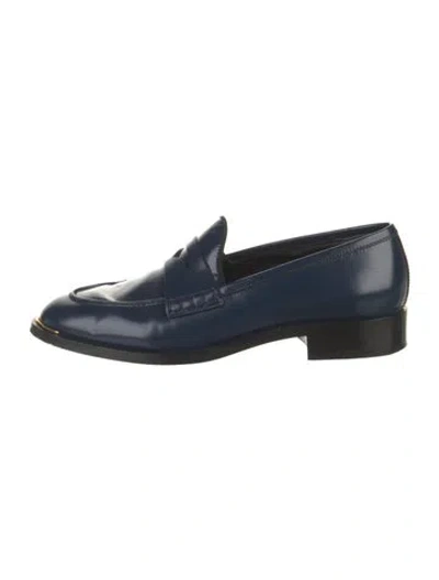 Pre-owned Giuseppe Zanotti Patent Leather Loafers In Blue