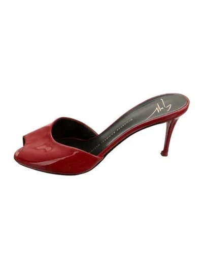 Pre-owned Giuseppe Zanotti Patent Leather Mules In Red