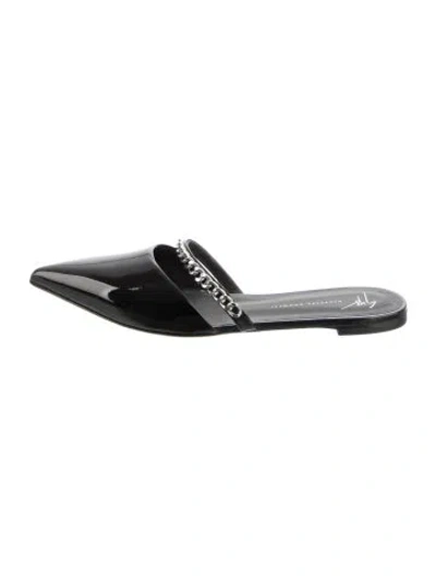 Pre-owned Giuseppe Zanotti Patent Leather Mules In Silver
