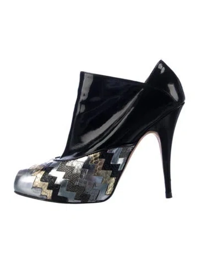 Pre-owned Giuseppe Zanotti Patent Leather Patterned Boots In Blue