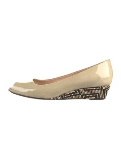 Pre-owned Giuseppe Zanotti Patent Leather Patterned Flats In Neutral