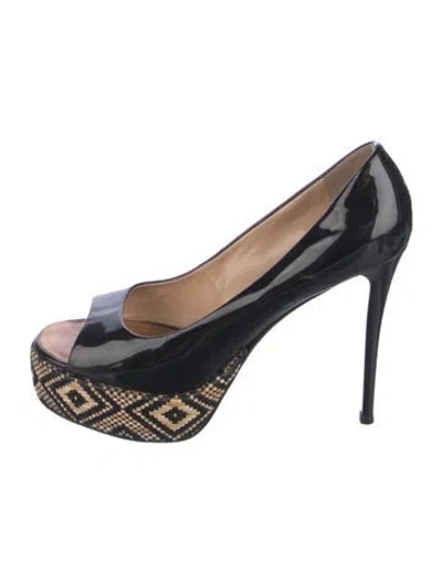 Pre-owned Giuseppe Zanotti Patent Leather Patterned Pumps In Blue