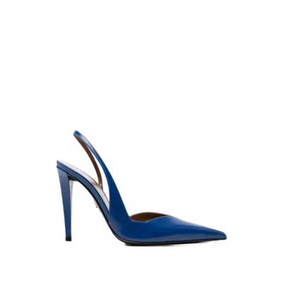 Giuseppe Zanotti Patent Leather Pointed-toe Slingback Heel In Blue