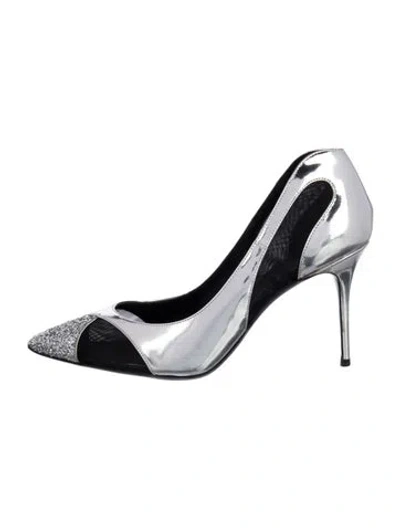 Pre-owned Giuseppe Zanotti Patent Leather Pumps In Silver