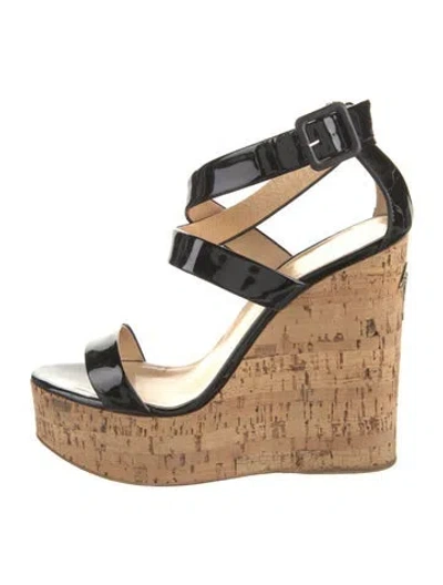 Pre-owned Giuseppe Zanotti Patent Leather Sandals In Black