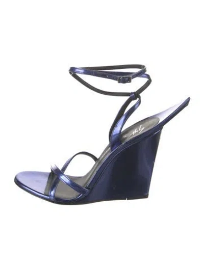 Pre-owned Giuseppe Zanotti Patent Leather Sandals In Blue
