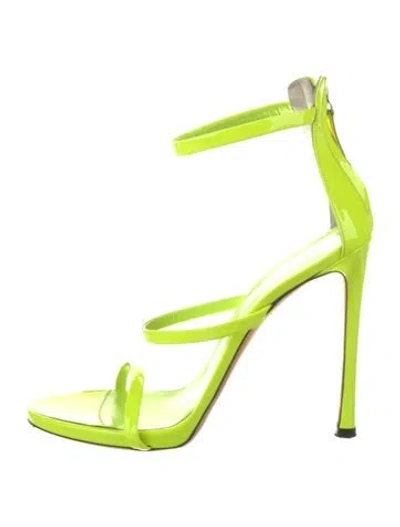 Pre-owned Giuseppe Zanotti Patent Leather Sandals In Green