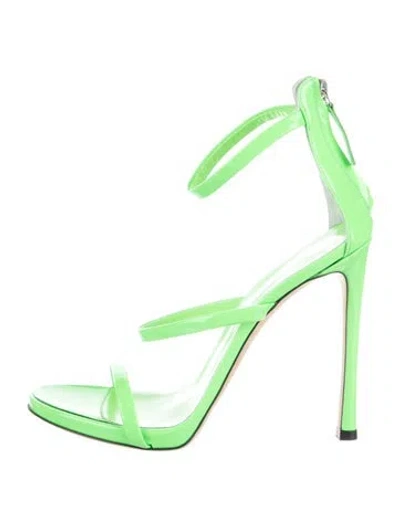 Pre-owned Giuseppe Zanotti Patent Leather Sandals In Green