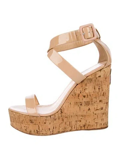 Pre-owned Giuseppe Zanotti Patent Leather Sandals In Neutral