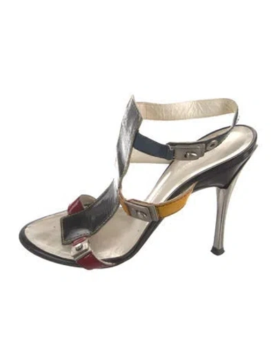 Pre-owned Giuseppe Zanotti Patent Leather Sandals In Neutral