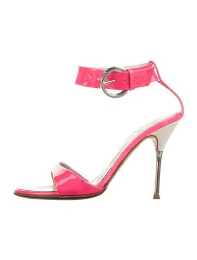 Pre-owned Giuseppe Zanotti Patent Leather Sandals In Pink