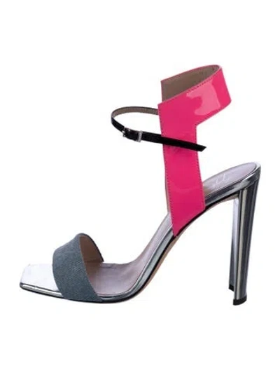 Pre-owned Giuseppe Zanotti Patent Leather Sandals In Silver