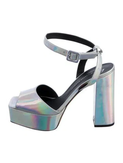 Pre-owned Giuseppe Zanotti Patent Leather Sandals In Silver