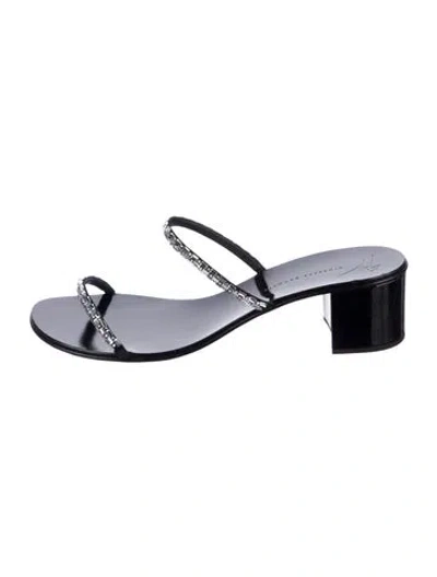 Pre-owned Giuseppe Zanotti Patent Leather Slides In Black