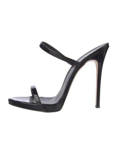 Pre-owned Giuseppe Zanotti Patent Leather Slides In Black