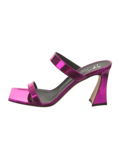 Pre-owned Giuseppe Zanotti Patent Leather Slides In Purple