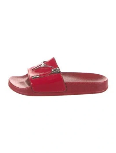 Pre-owned Giuseppe Zanotti Patent Leather Slides In Red